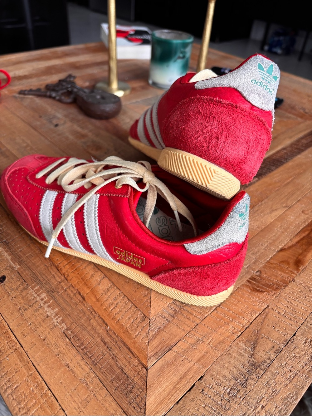 adidas Red and White Retro Athletic Sneakers